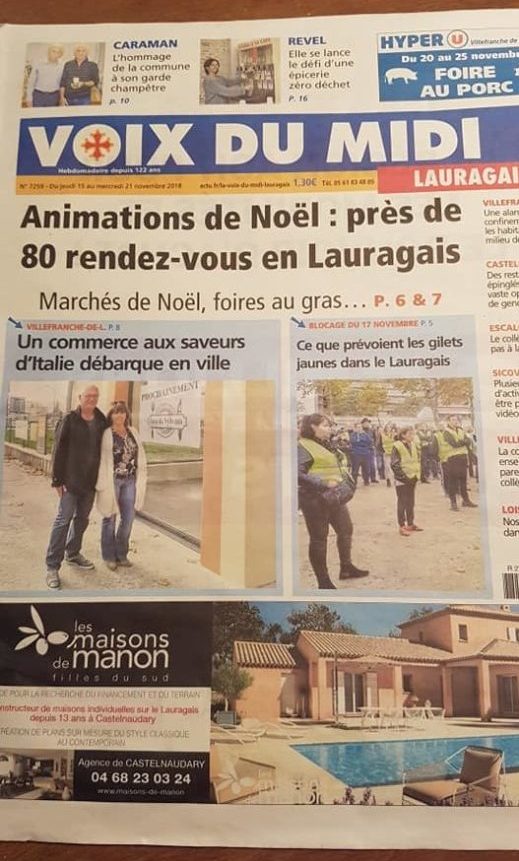 Article de presse dans la Voix du midi